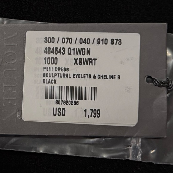 Alexander McQueen Black Eyelet Mini Dress - Picture 6 of 10